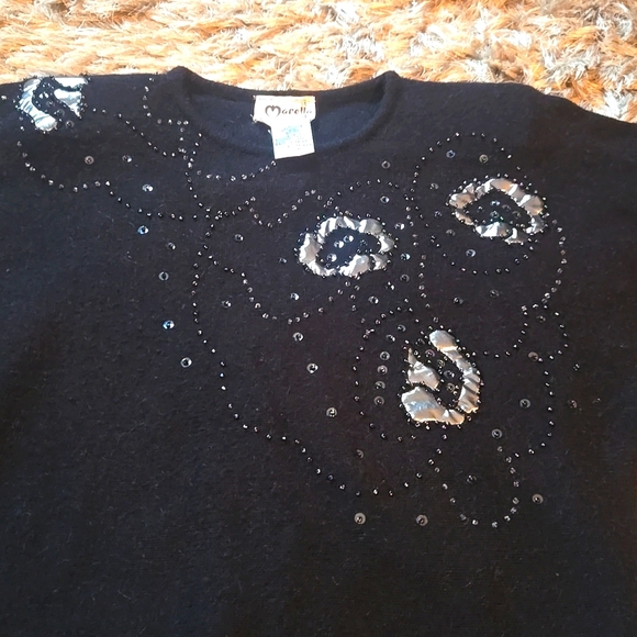 VINTAGE Marella knit sweater with sequins and applique - Picture 7 of 13
